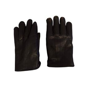 Hakson Black Leather Faux Fur Lined Gloves